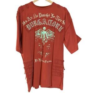 Blac Label Premium Purgatory Graphic Tee 3X Red Distressed Gothic Y2K Streetwear